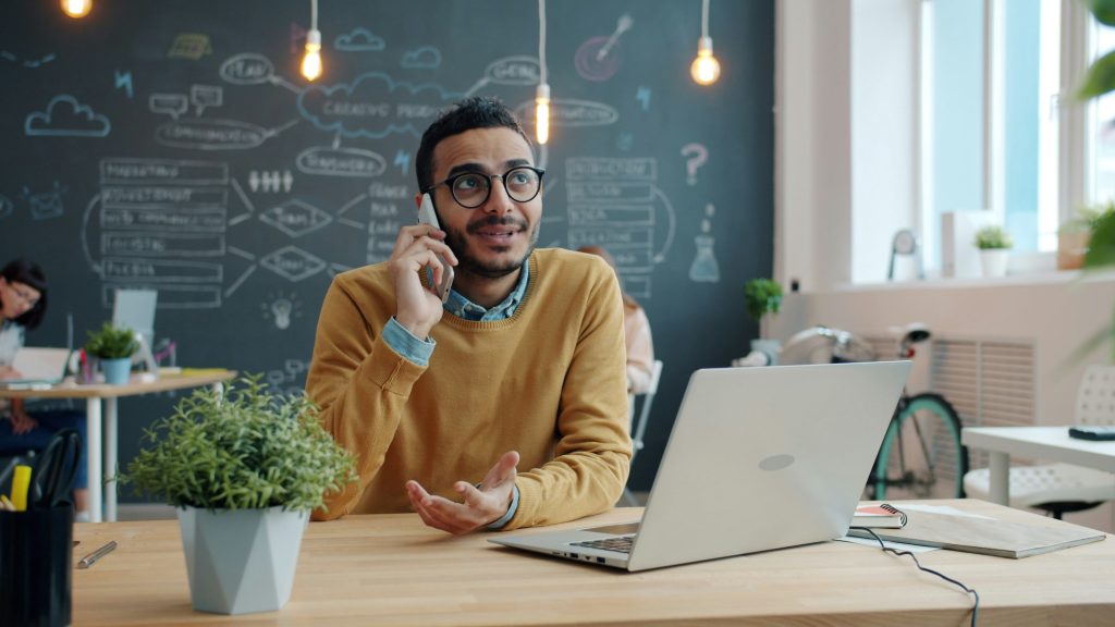 business startup man on the phone